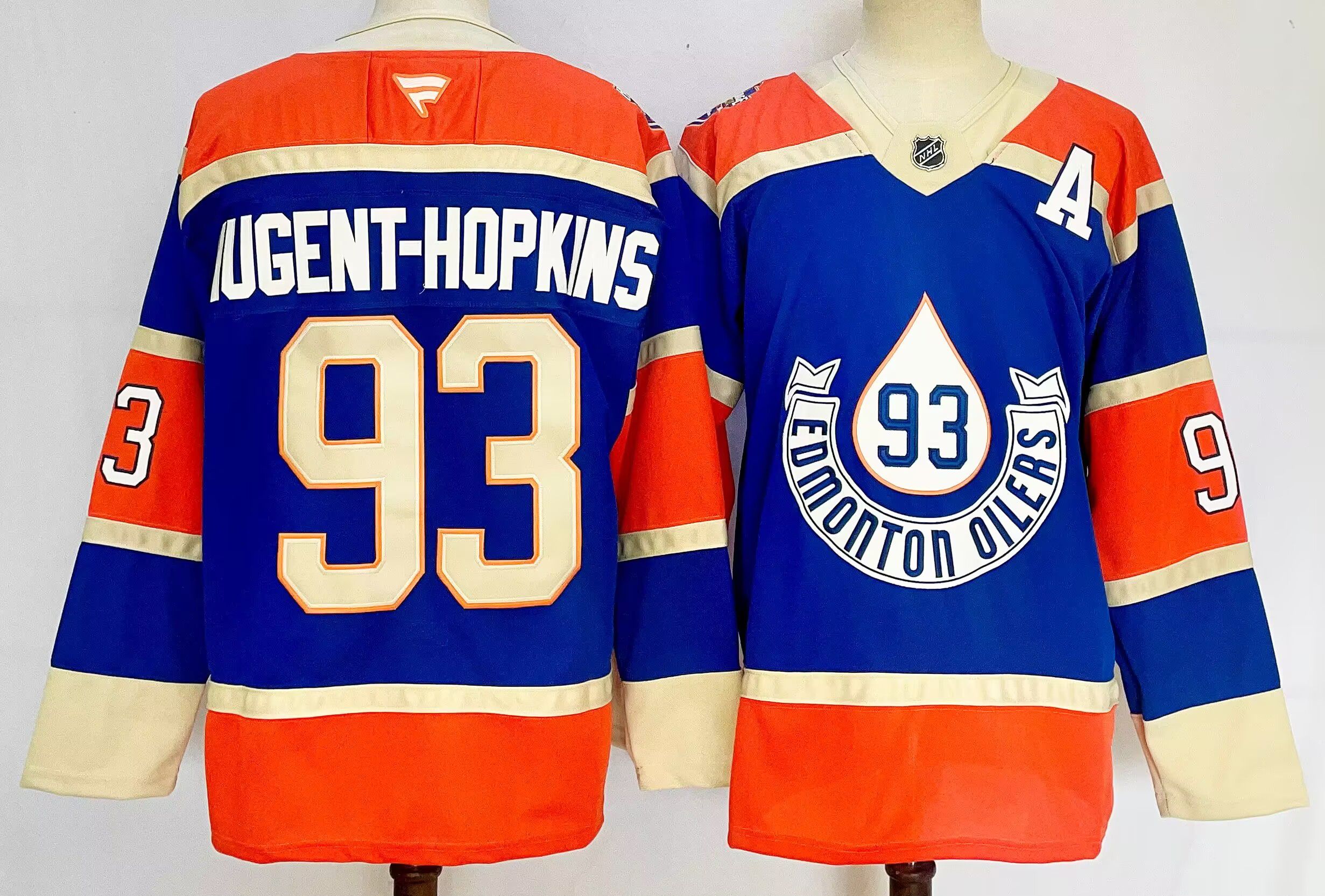 Men Edmonton Oilers #93 Nugent-Hopkins Blue 2025 Home Premier Player NHL Jersey style 1